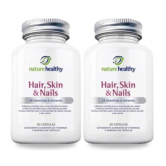 Kit c/ 2 Hair, Skin & Nails c/ 14 Vitaminas e Minerais