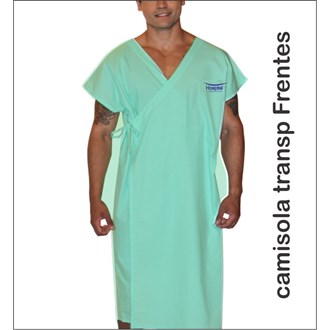 Camisola Transpassada - 140 Fios - Acquaflor Verde - Percal,Cretone - G