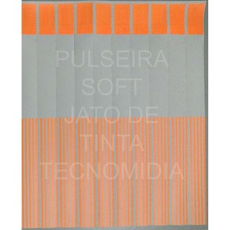 Pulseira cor Laranja Fluor Soft Impressão Jato de Tinta, Cera ou Silk