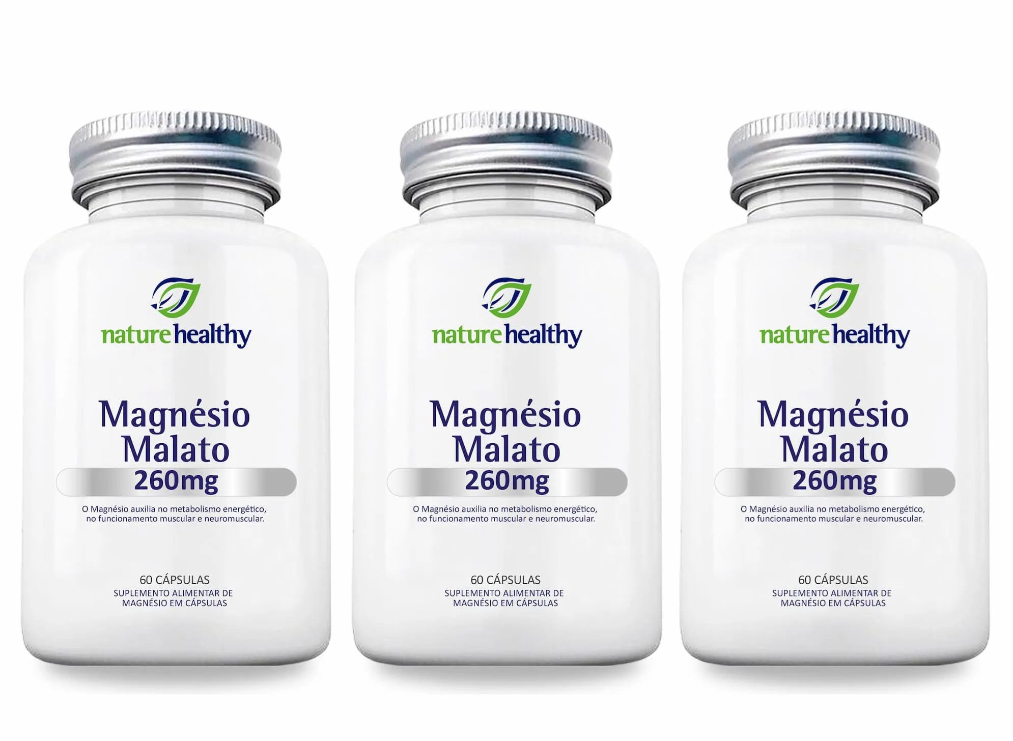 Kit c/ 3 Magnésio Malato 260mg
