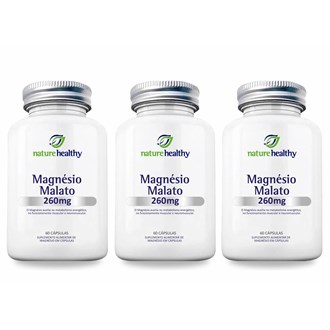 Kit c/ 3 Magnésio Malato 260mg