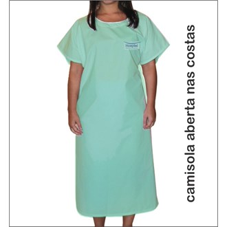 Camisola aberta nas Costas - 140 Fios - Acquaflor Verde - Percal/Cretone - EG