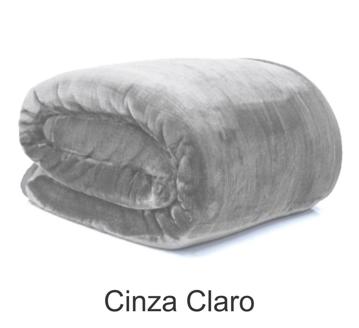 Cobertor Queen Simples - Cinza - 2,20cm x 2,40cm - 240grs por m²