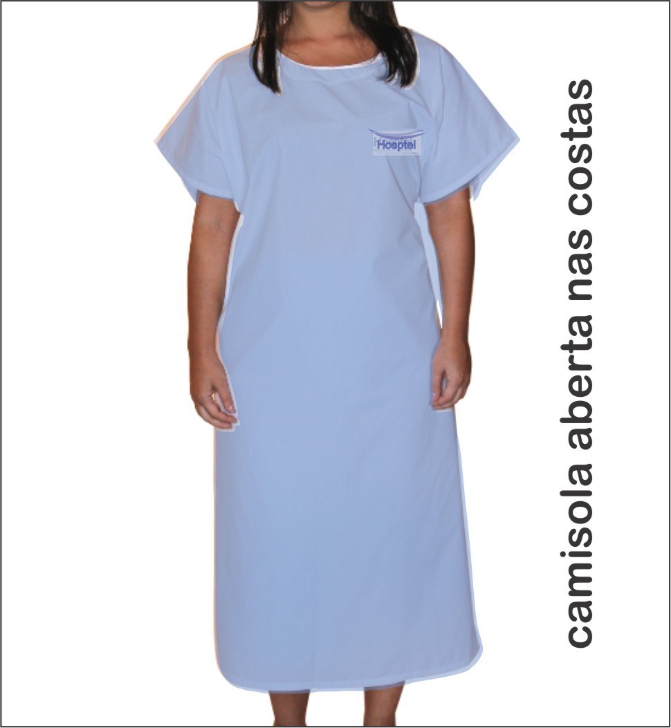 Camisola aberta nas Costas - 180 Fios - Acquaflor Azul - Percal - EG