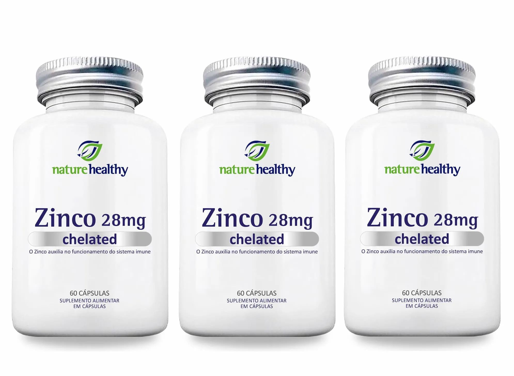 Kit c/ 3 Zinco Quelato 28mg