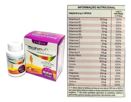 Imunevitta Mulher com 60 Munevitta Mulher C/60