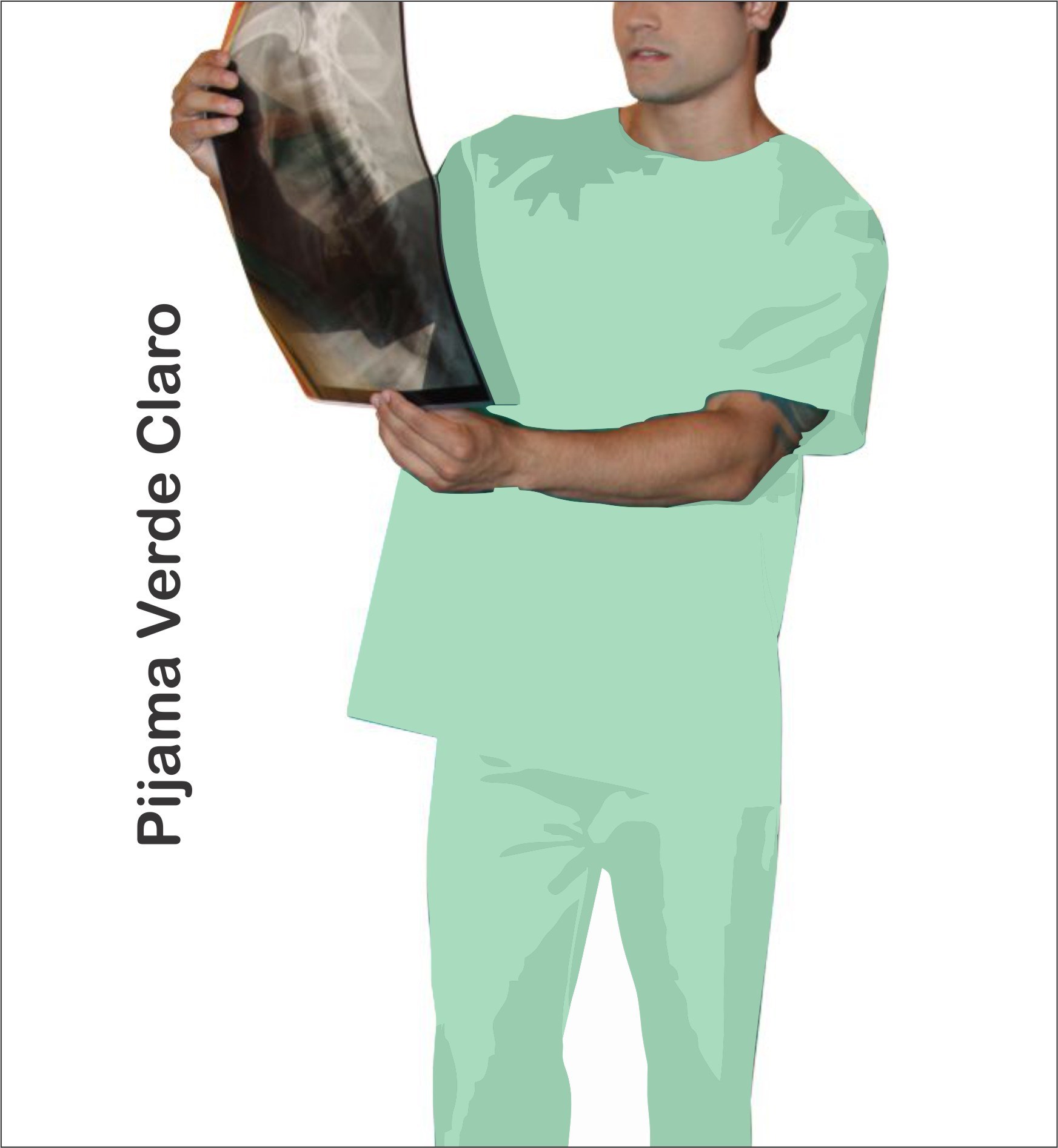 Conjunto Cirúrgico - Verde Claro - Brim Leve - 200 grs por m²  - sarja 2x1 - Misto - P