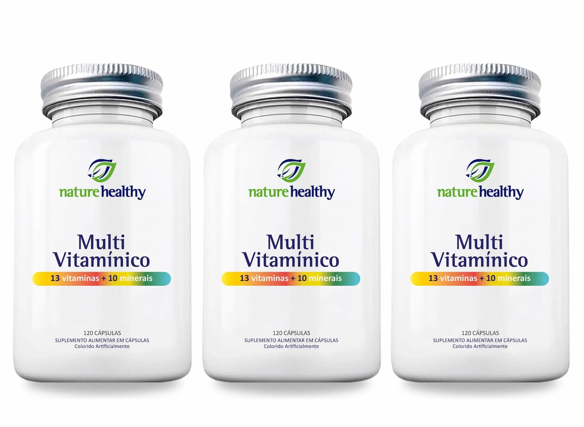Kit c/ 3 Multivitamínico A/Z c/ 13 Vitaminas + 10 Minerais