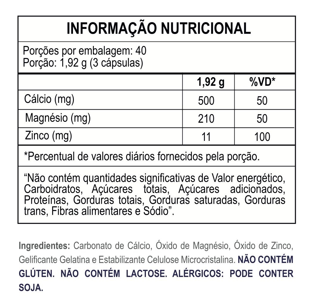 Cálcio, Magnésio & Zinco