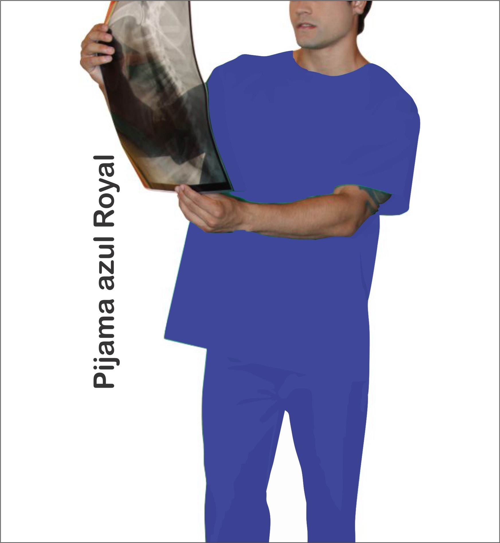 Conjunto Cirúrgico - Azul Royal - Brim Pesado - 250 grs/m²  - Sarja 3x1 - 100% Algodão - G