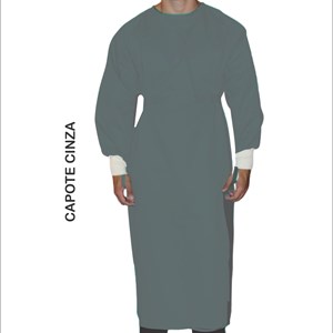 Capote Cirúrgico sem Opa - Cinza - Brim Leve - 210grs por m² - G