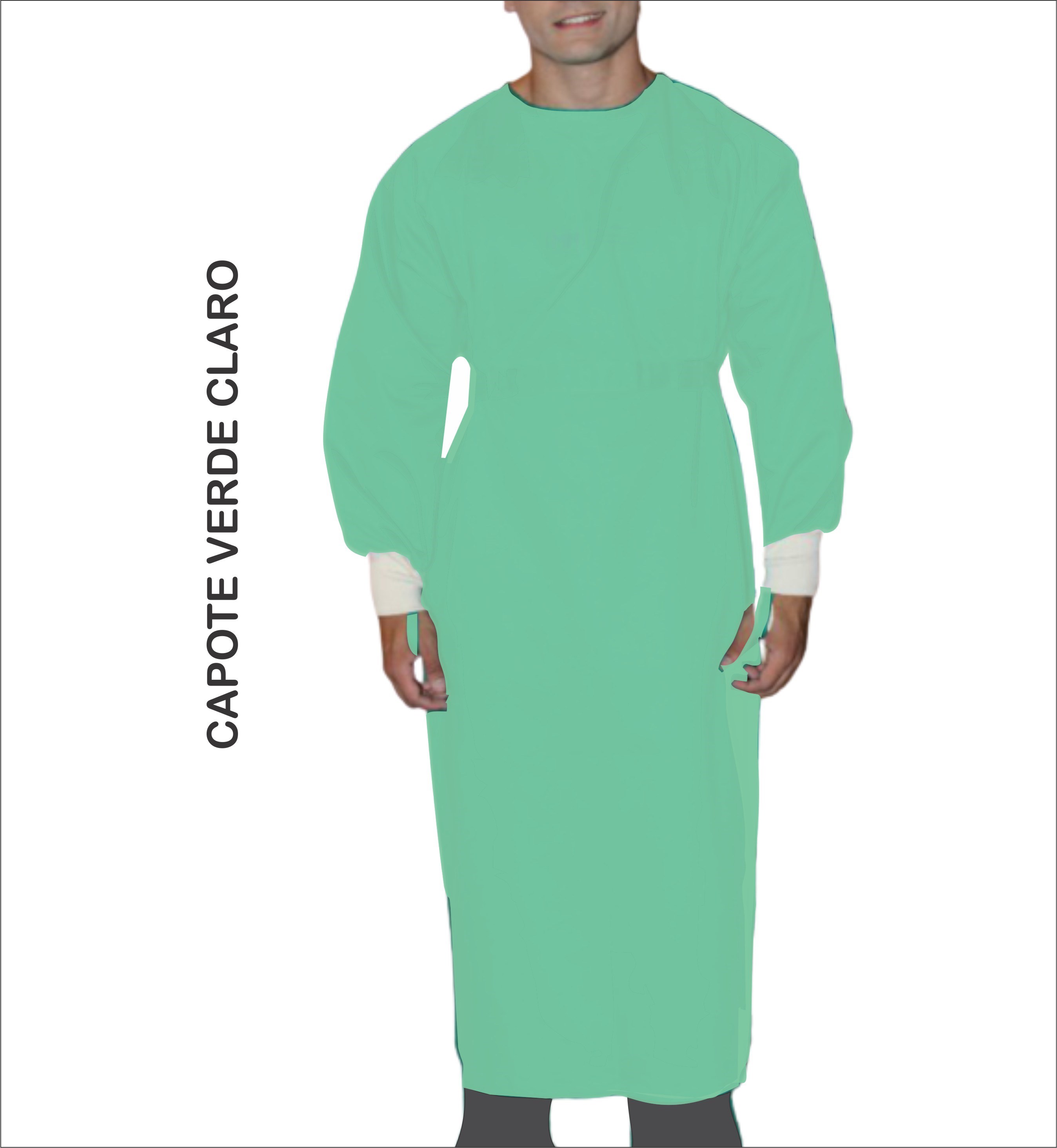 Capote Cirúrgico sem Opa - Verde Claro - Brim Leve - 210 grs/ m²  - EG