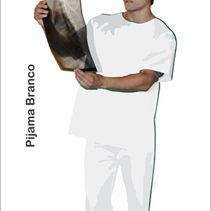 Conjunto Cirúrgico - Brim Mescla Camisaria - Percal - Branco - M