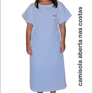 Camisola aberta nas Costas - 180 Fios - Azul Claro - Percal - M