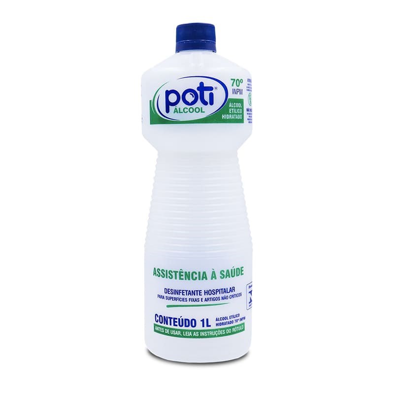 Álcool Líquido 70% INPM - Uso Hospitalar - 1 Litro - Poti