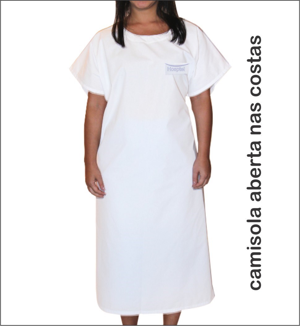 Camisola aberta nas Costas - 140 Fios - Branco - Percal/Cretone - M