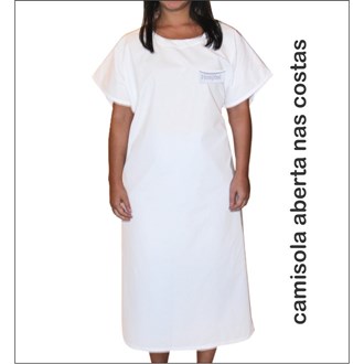 Camisola aberta nas Costas - 140 Fios - Branco - Percal/Cretone - M