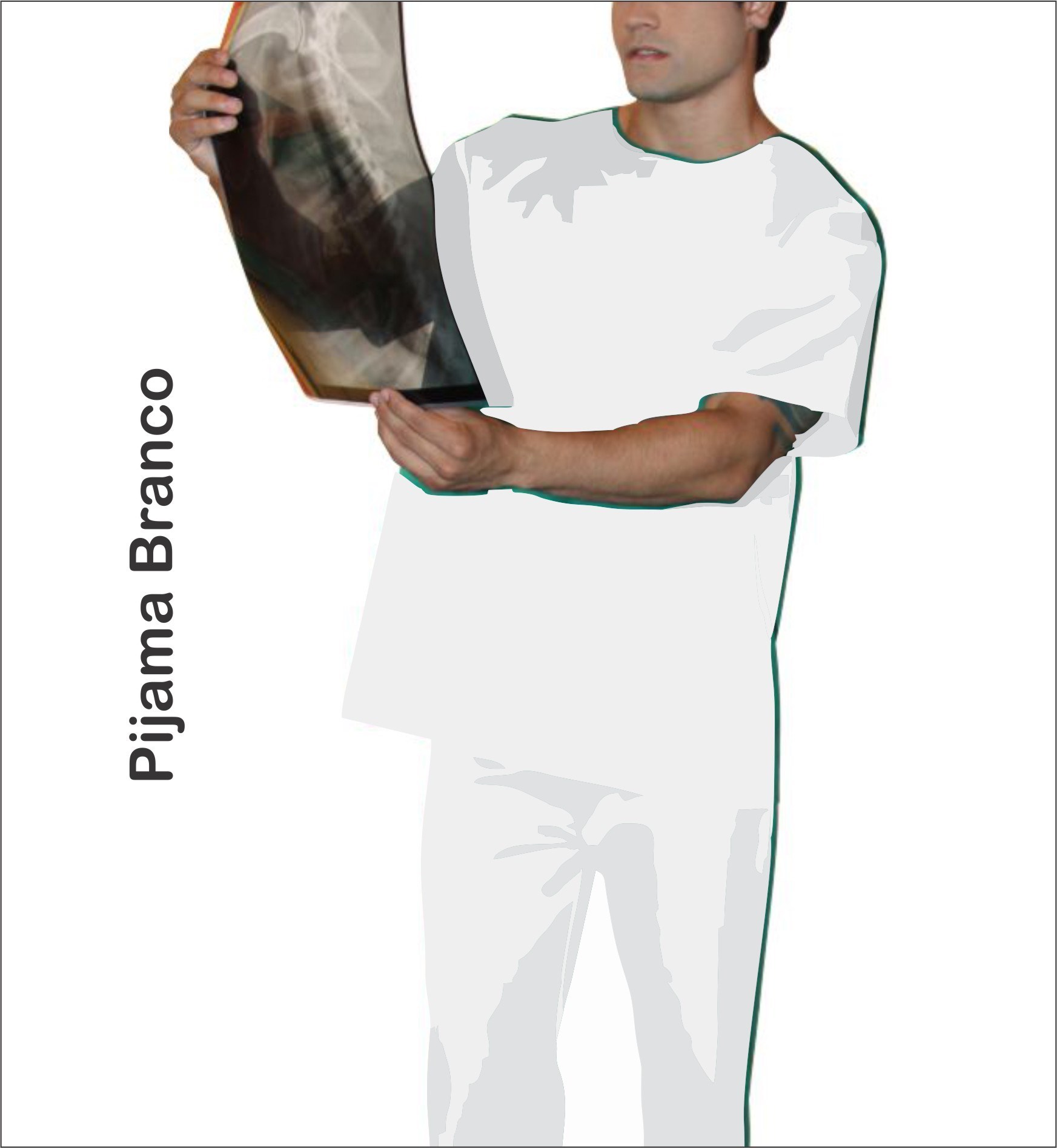 Conjunto Cirúrgico - 140 Fios - Branco - Percal,Cretone - 100% Algodão - M