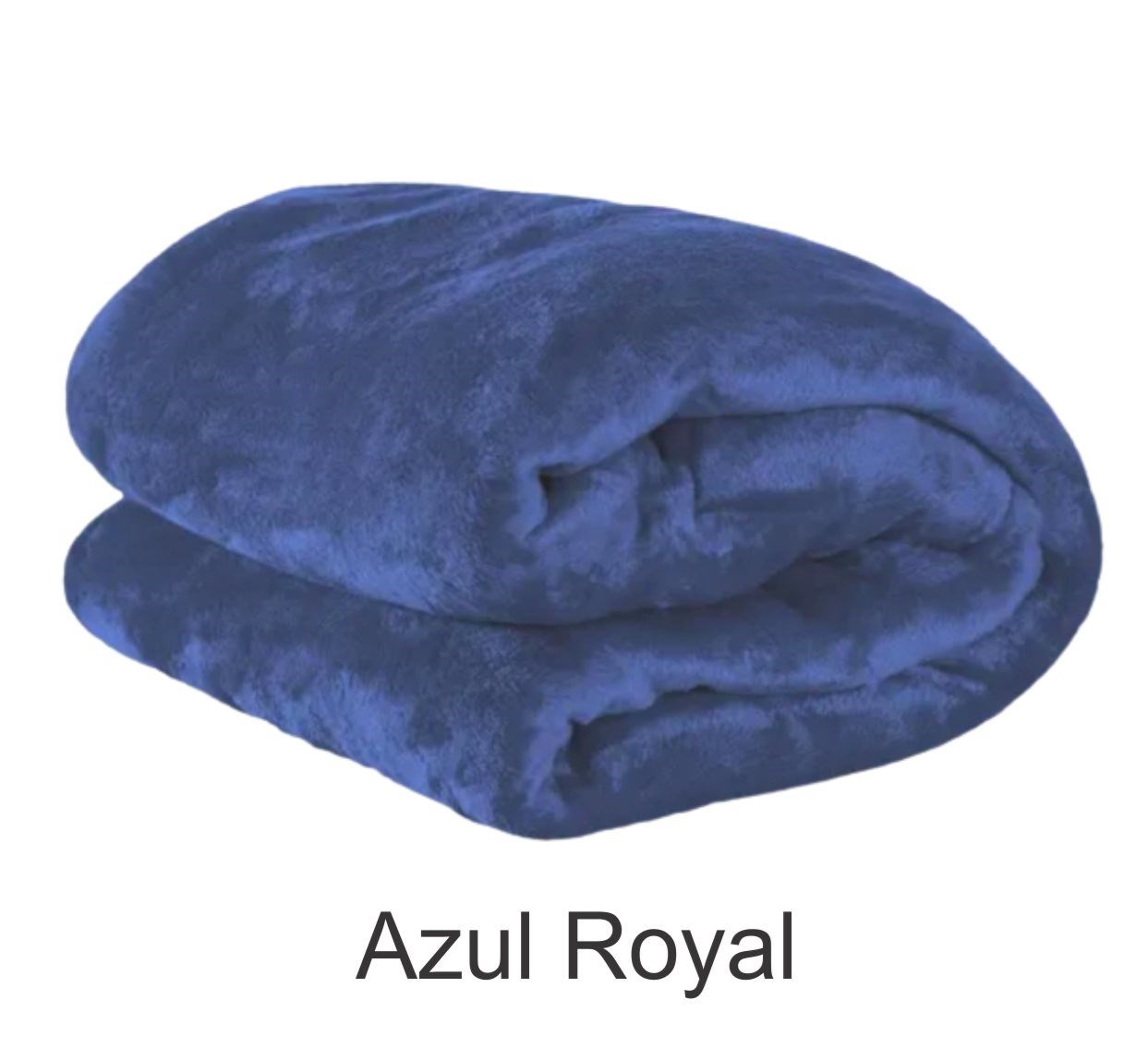 Cobertor Solteiro Simples - Azul - 1,50cm x 2,20cm - 240grs por m²