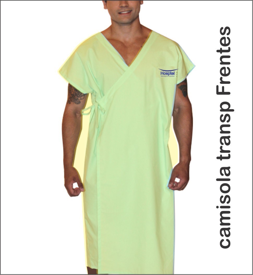 Camisola Transpassada - 140 Fios - Bege Claro/Palha - Percal,Cretone - G