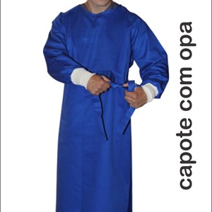 Capote Cirúrgico com Opa - Azul Royal - Brim Leve - 200 grs/m² - M