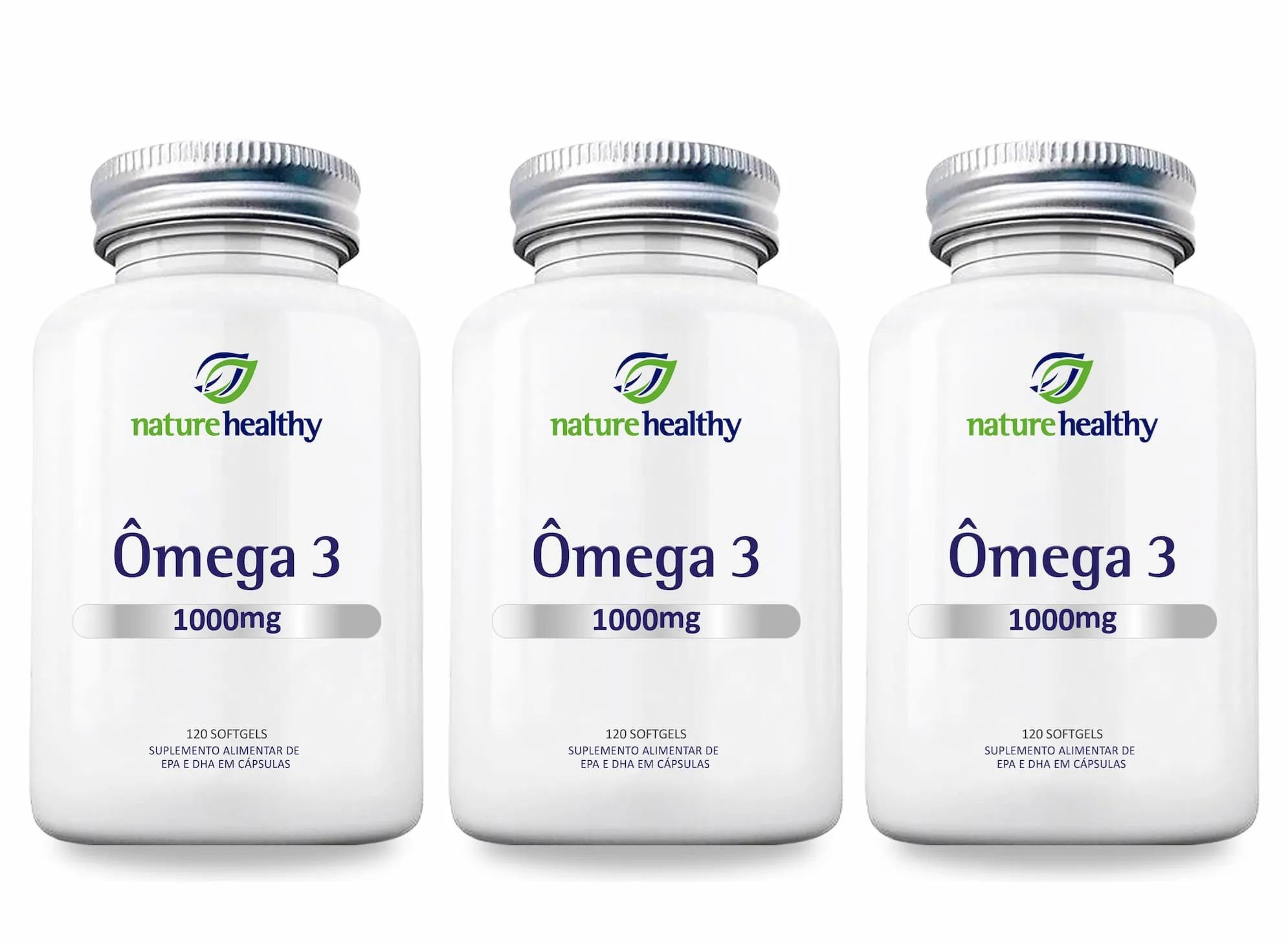 Kit c/ 3 Ômega 3 1000mg Fonte de EPA e DHA