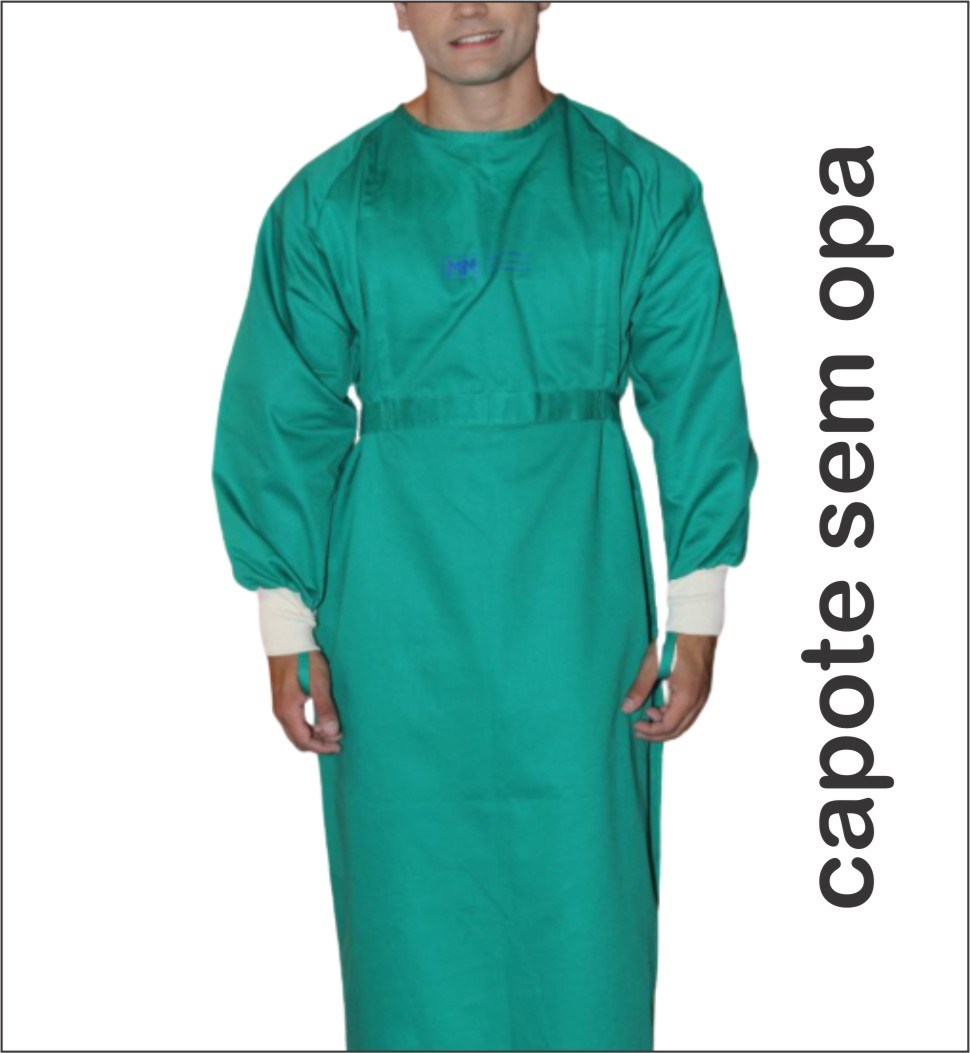 Capote Cirúrgico sem Opa - Verde Bandeira - Brim Pesado - 250grs por m²  - EG