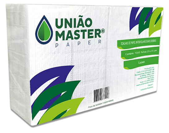 Papel Tolha Interfolhas Folha Simples -Caixa com 1.000 folhas - União Master