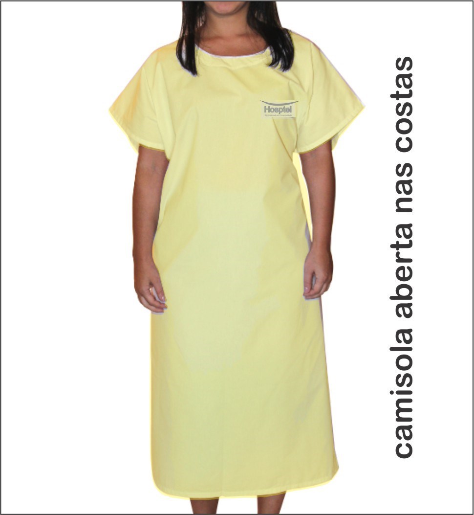 Camisola aberta nas Costas - 140 Fios - Bege Claro/Palha - Percal/Cretone - GG