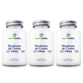 Kit c/ 3 Picolinato de Cromo 250mcg