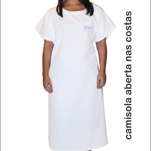 Camisola aberta nas Costas - 180 Fios - Branco - Percal - GG