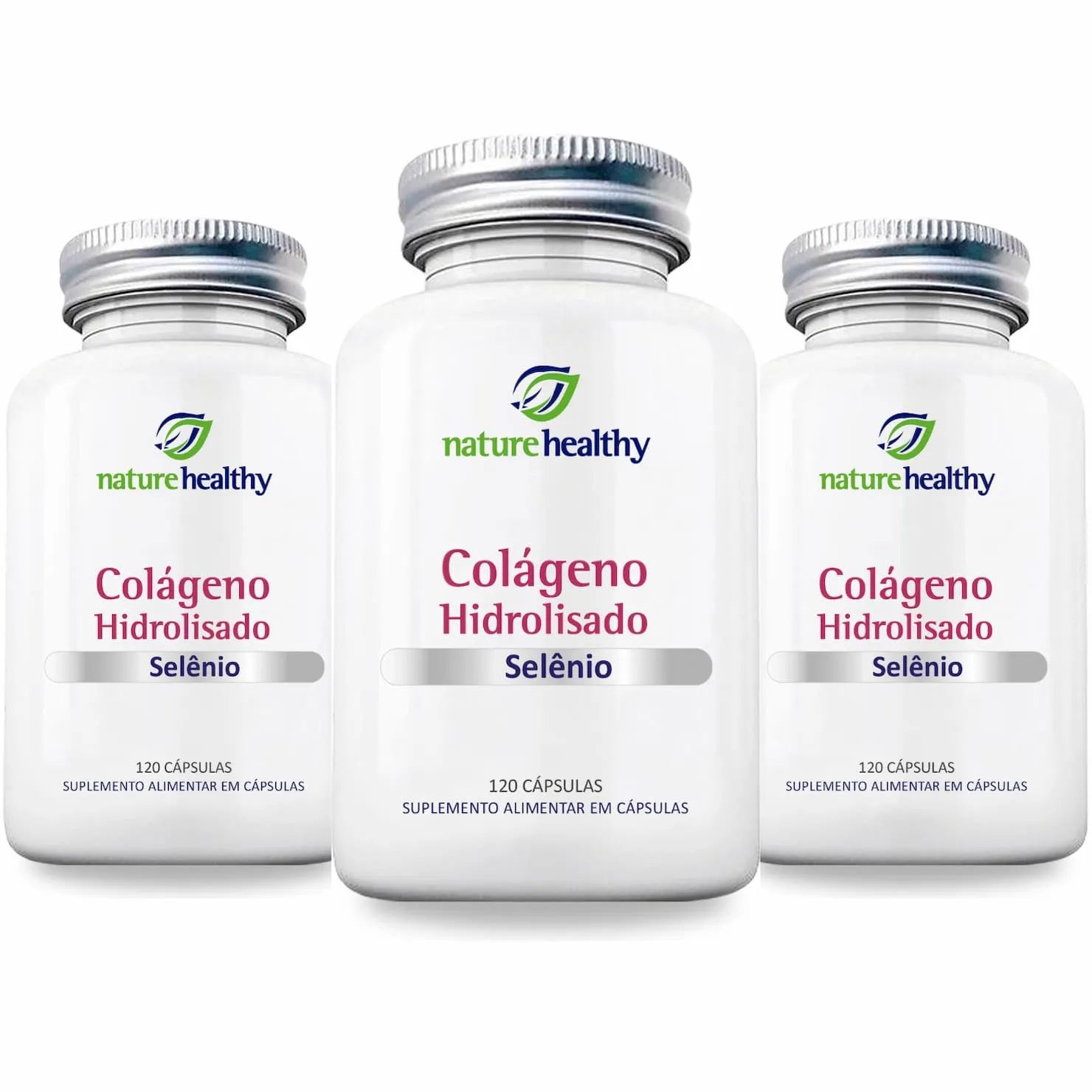 Kit c/ 3 Colágeno Hidrolisado 400mg + Selênio 60mcg