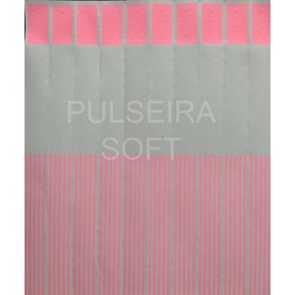 Pulseira Rosa Claro Soft Impressão Jato de Tinta, Cera ou Silk