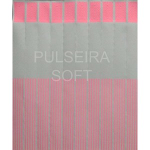 Pulseira Rosa Claro Soft Impressão Jato de Tinta, Cera ou Silk